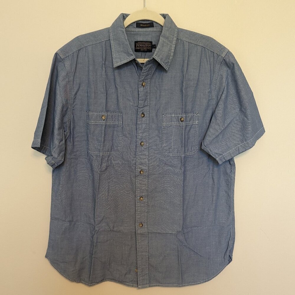 Pendleton lightweight short sleeve button front Berkeley shirt Large EUC